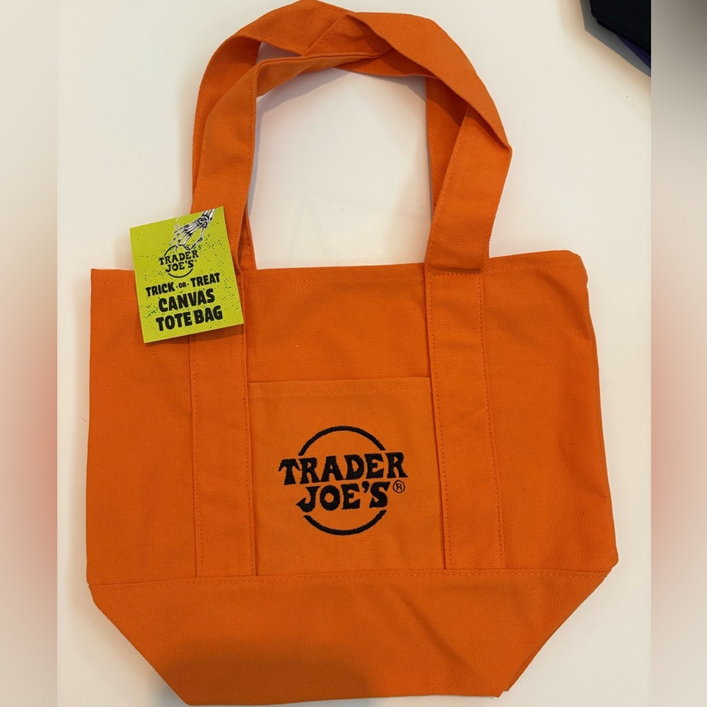 Trader Joe's Halloween Mini Canvas Tote Bag - Orange (Soon to be discontinued!)